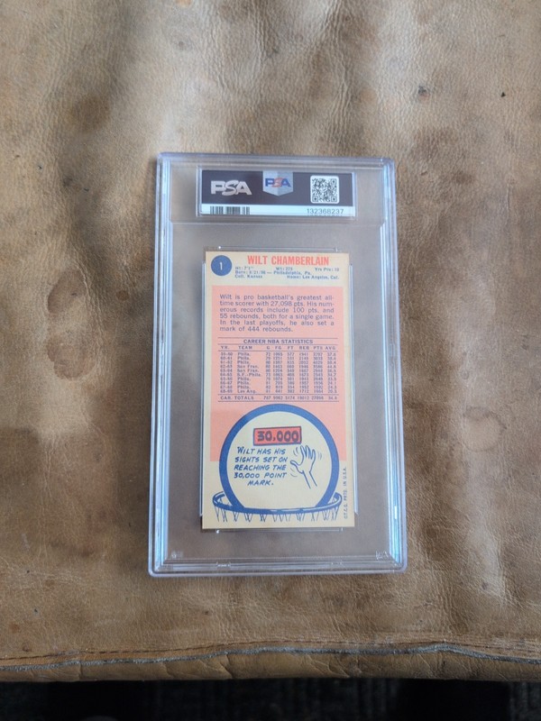 1969 Topps #1 WILT CHAMBERLAIN HOF Los Angeles Lakers PSA 4 HOF Gorgeous! view 2