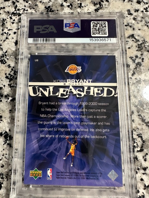 2000 Upper Deck Unleashed #U8 PSA 9 MINT 🔥 Kobe Bryant HOF Insert Lakers view 2