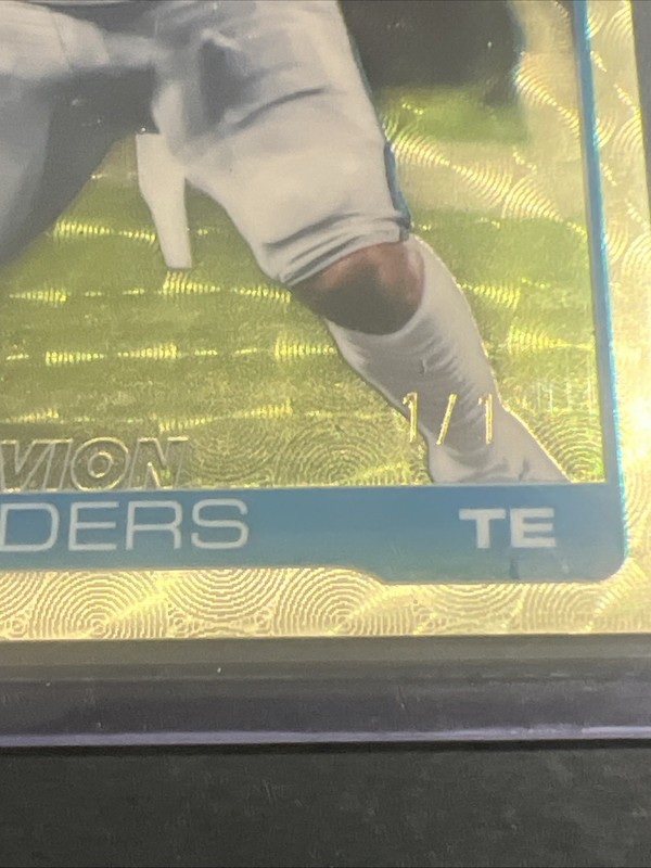 2025 Topps Chrome Football Superfractor 1/1 JA’ Sanders Panthers view 2