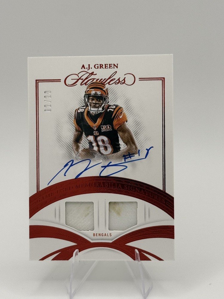 Panini 2025 Flawless A.J. Green Game Used Mem Signatures Auto Patch /20