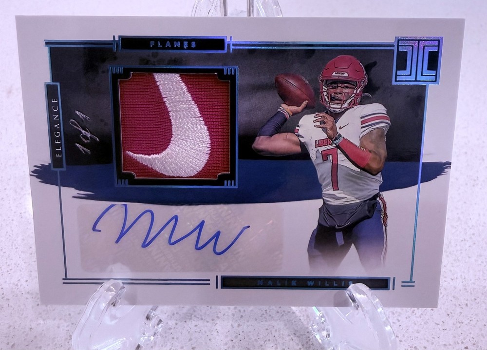 2022 Malik Willis Liberty Flames Nike Swoosh Patch Auto 1/1 - Dolphins