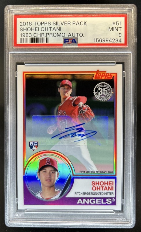 2018 Topps Silver Pack Chrome '83 Shohei Ohtani Rookie Auto RC #/25 PSA 9 Angels view 1