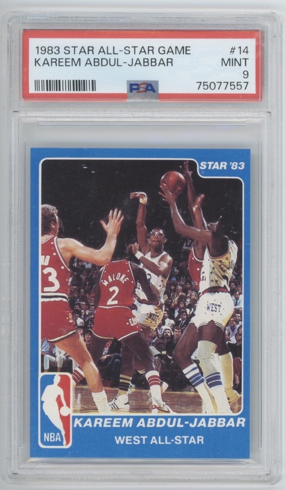 1983 Star All-Star Game #14 Kareem Abdul-Jabbar PSA 9 POP 9 Los Angeles Lakers