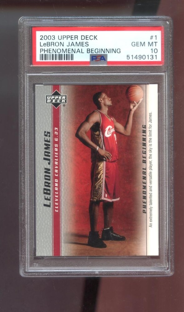 2003 Upper Deck Phenomenal Beginning #1 Lebron James ROOKIE RC PSA 10 Graded Car