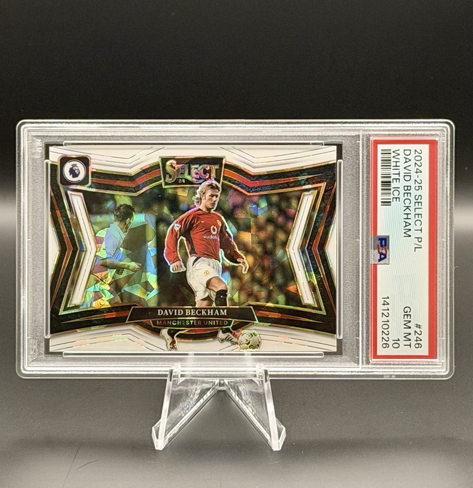 Panini 2024-25 Select White Ice David Beckham Manchester United /85 PSA 10 POP 4