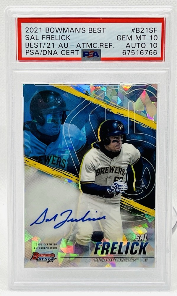 2021 Bowman's Best Auto Atomic Refractor Sal Frelick RC Auto /25 PSA 10/10 Auto