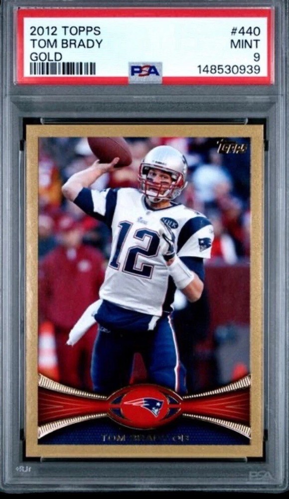 2012 topps #440 tom brady; flagship gold 1178/2012 parallel PSA 9  (CENTERED)