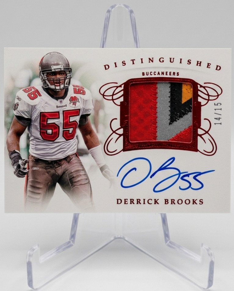 2019 Panini Flawless Derrick Brooks Distinguished 4-Color Patch Ruby Auto /15