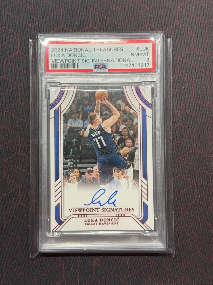 2024-25 National Treasures Luka Doncic International Viewpoint Auto /24 PSA 8