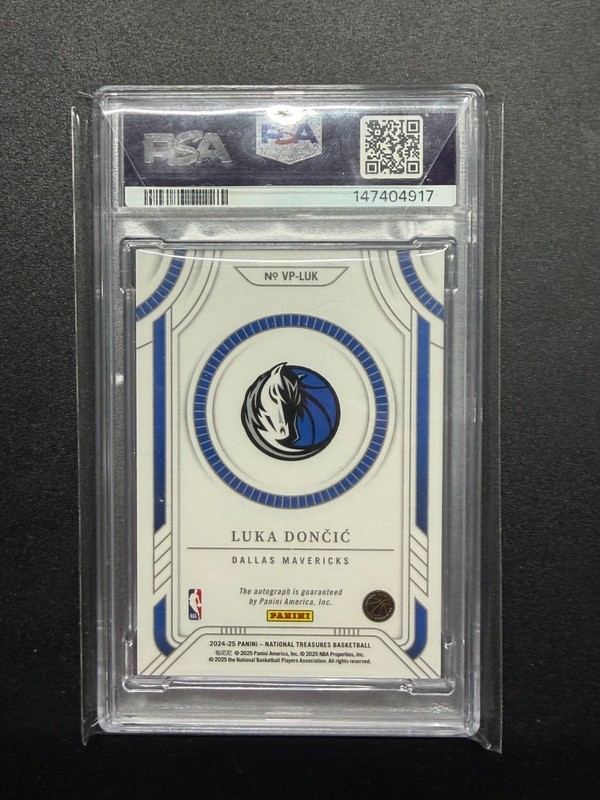 2024-25 National Treasures Luka Doncic International Viewpoint Auto /24 PSA 8 view 2