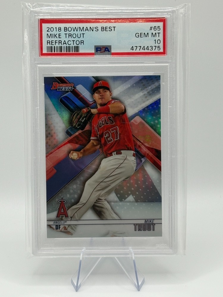 2018 Bowman's Best Mike Trout #65 Refractor PSA 10 GEM MT!!