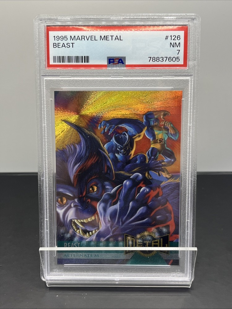 1995 Marvel Metal - #126 Beast Alternate  - PSA 7 NM MINT - Graded Marvel Card