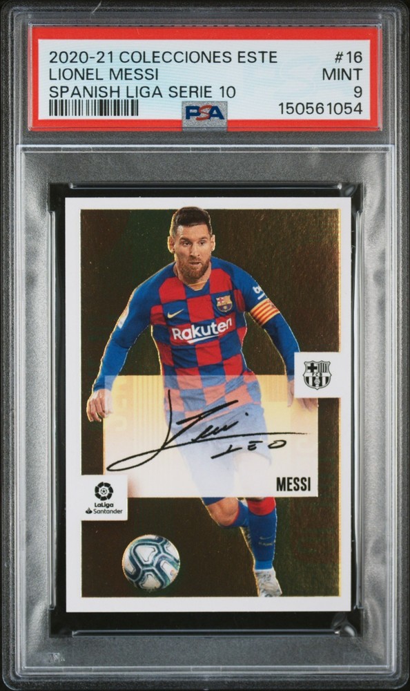 2020 PANINI COLECCIONES ESTE LA LIGA SPANISH SERIE 10 LIONEL MESSI AUTO PSA 9