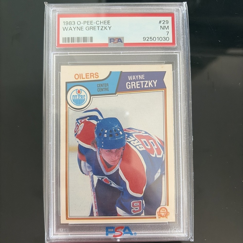 1983-84 O-PEE-CHEE WAYNE GRETZKY #29 PSA 7 NEAR MINT OPC view 1