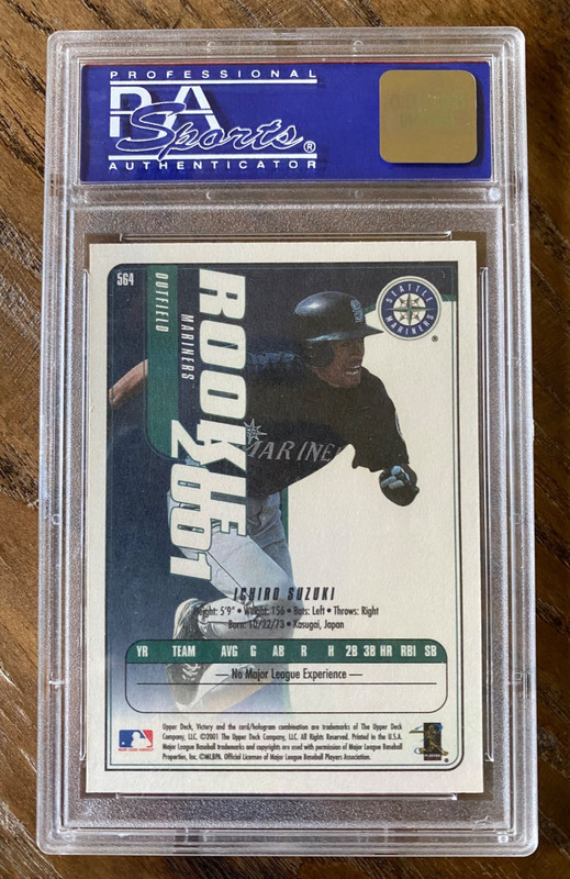 Ichiro Suzuki 2001 Upper Deck Victory Rookie Card #564 PSA 9 Mint view 2