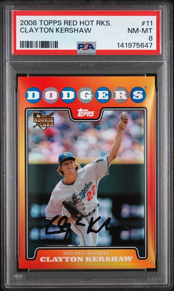 2008 Topps Red Hot Rookies #11 Clayton Kershaw PSA 8