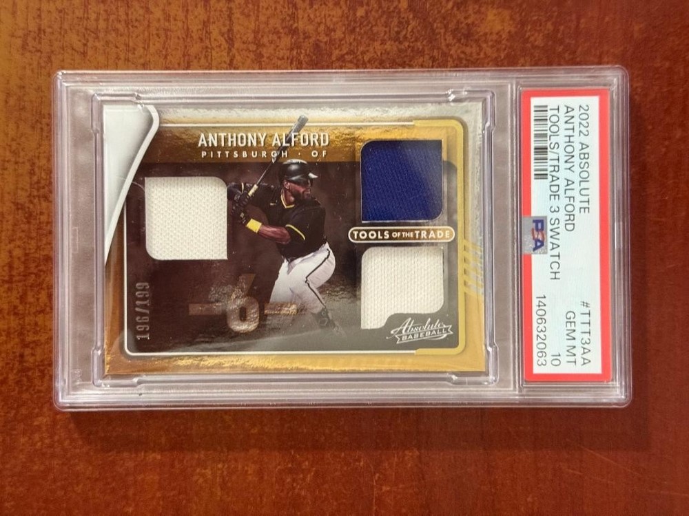 2022 Absolute Anthony Alford 3 Swatch Relic 196/199 PSA 10 Pop 1/1