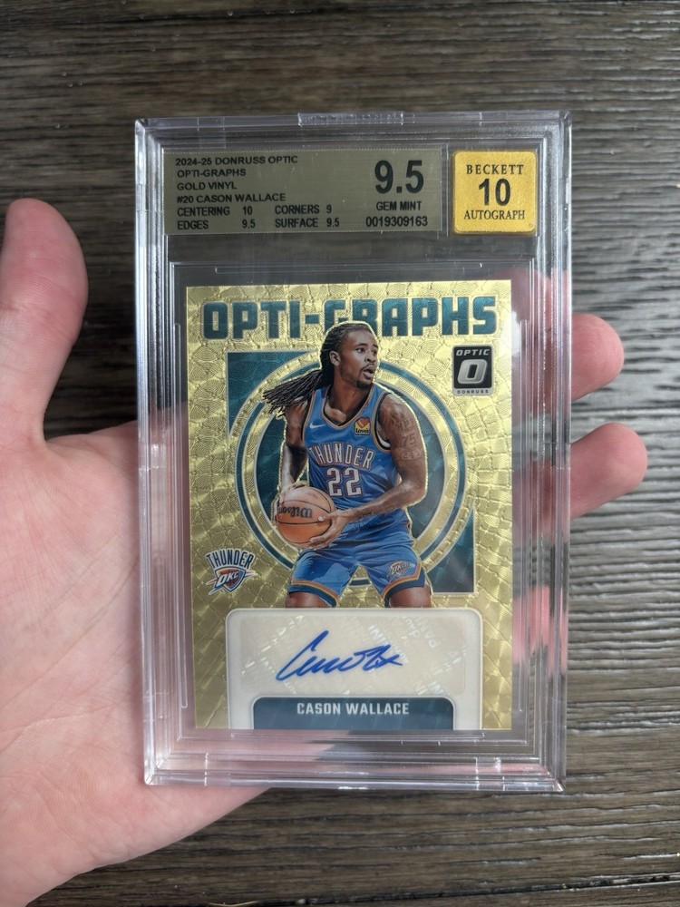 2024-25 Donruss Optic Cason Wallace Opti-Graphs Gold Vinyl Auto 1/1 BGS 9.5 10