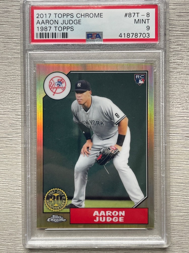 2017 TOPPS  CHROME AARON JUDGE 1987 RC REFRACTOR 30TH  RC MT  PSA  9 87T-8