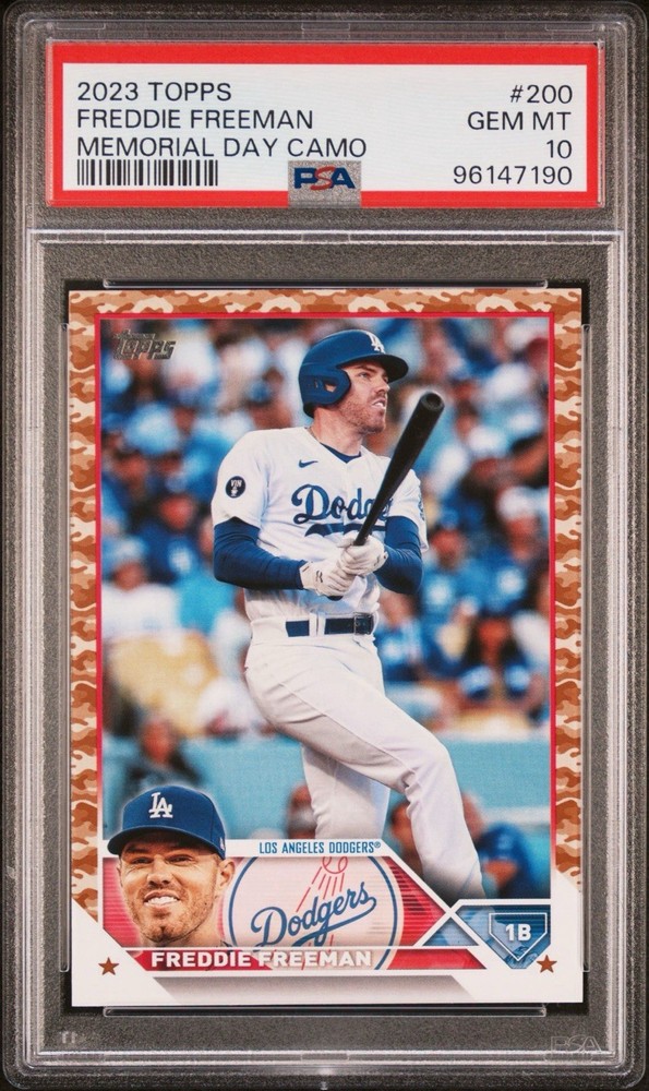 2023 Topps Freddie Freeman Camo /25. PSA 10.