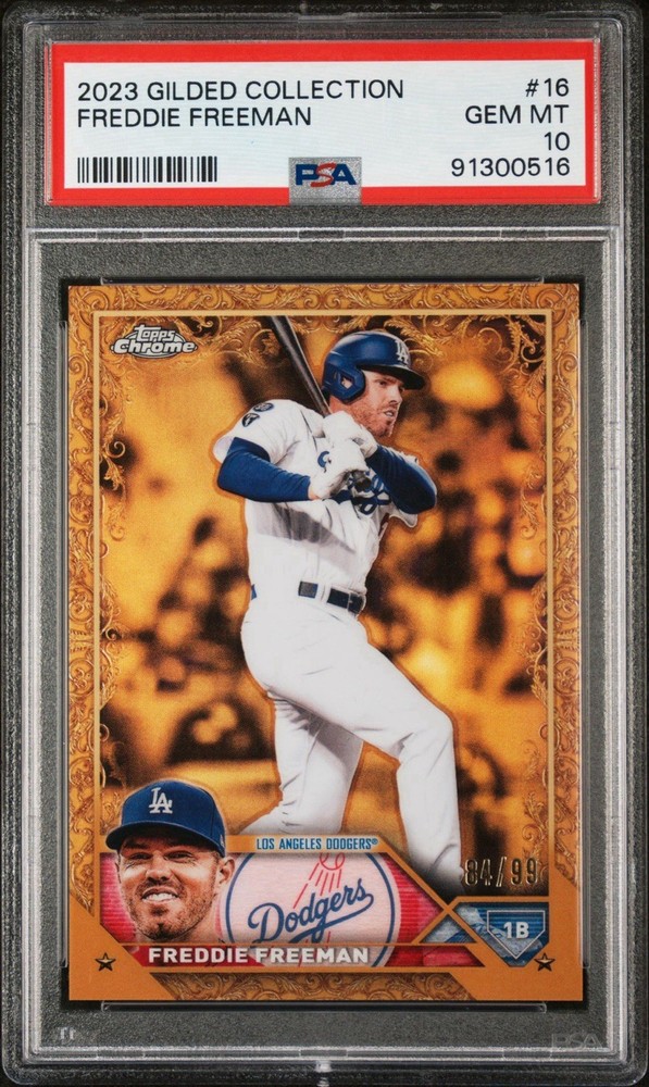 2023 Gilded Collection Freddie Freeman /99. PSA 10.
