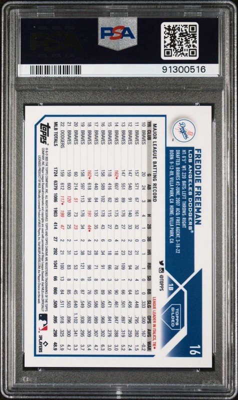 2023 Gilded Collection Freddie Freeman /99. PSA 10. view 2