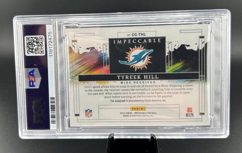 2024 Panini Impeccable #CCTHL TYREEK HILL Canvas Creations Auto Bronze /25 PSA 9 view 2