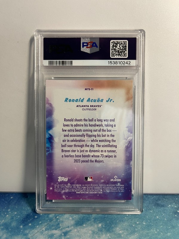 PSA 9 - 2025 TOPPS UPDATE RONALD ACUNA JR. MYSTICAL # 11 view 2