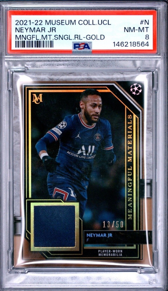 2022 Topps Museum Collection Neymar Jr. Patch /50 Relic PSA 8