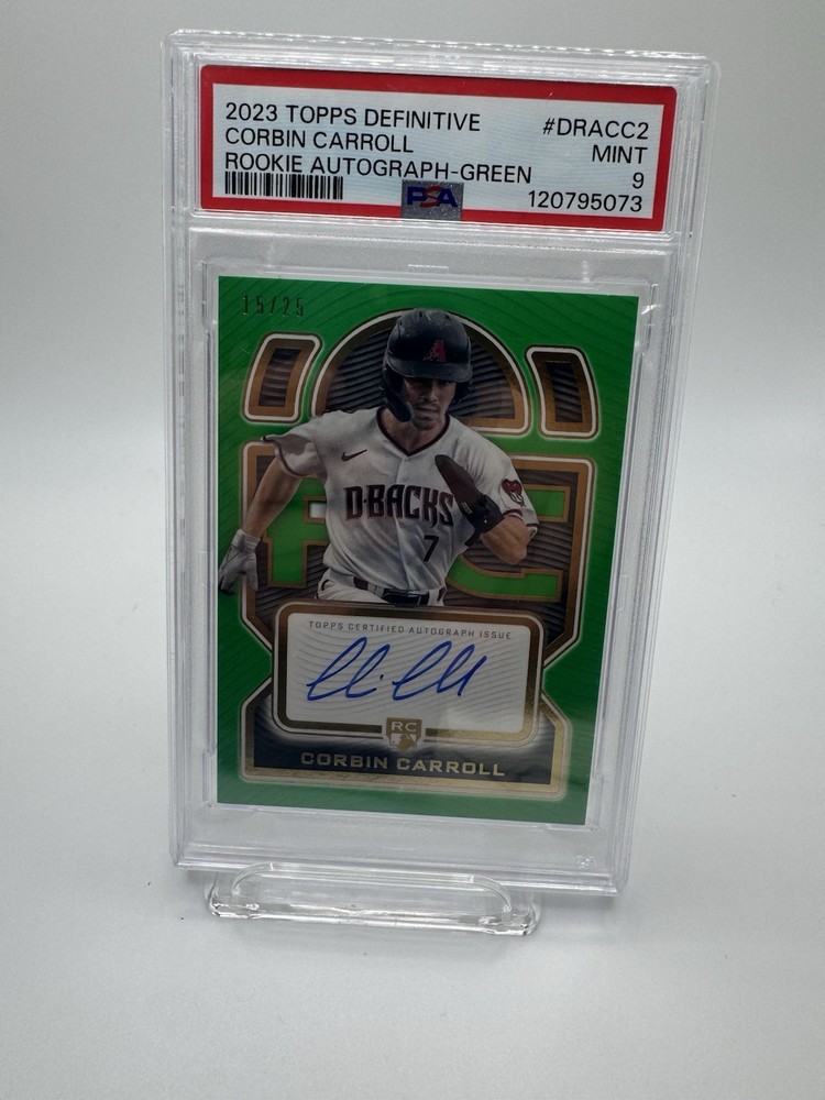 2023 Topps Definitive Rookie Autographs Corbin Carroll #DRA-CC2 Green /25 PSA 9