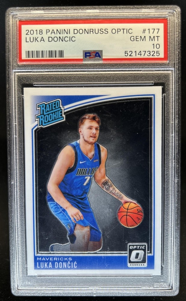 2018-19 Panini Donruss Optic Luka Doncic Rookie RC #177 Mavericks PSA 10