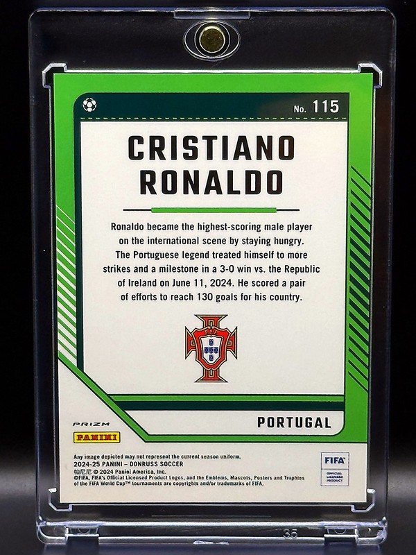 Cristiano Ronaldo 2024-25 Panini Donruss Optic Ice Prizm #115 Portugal Mint view 2