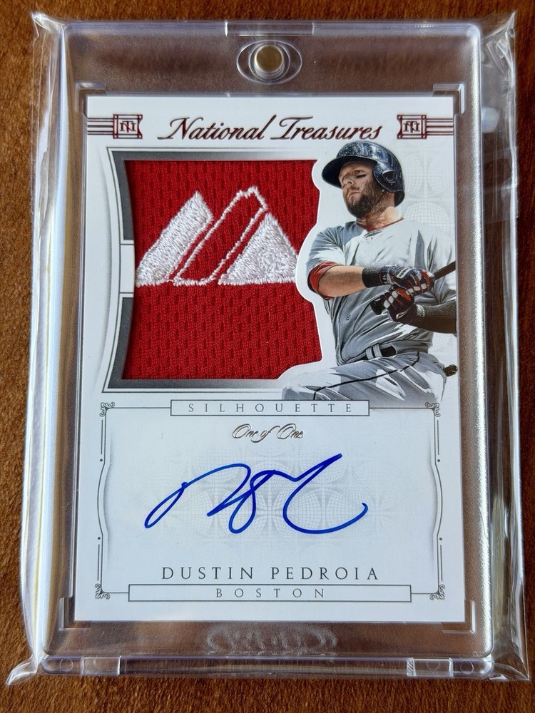 2015 Panini National Treasures DUSTIN PEDROIA Game Used Jersey Auto Card #1/1