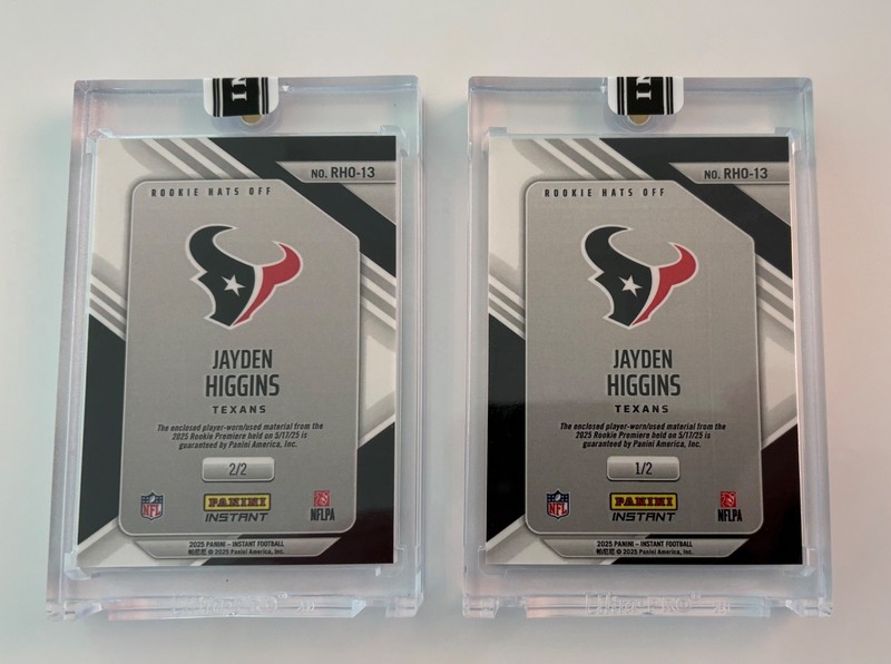 Jayden Higgins 2025 Panini Rookie Hats Off 1/1 & 2/2 Only 1 in Existence RC 🔥 view 2