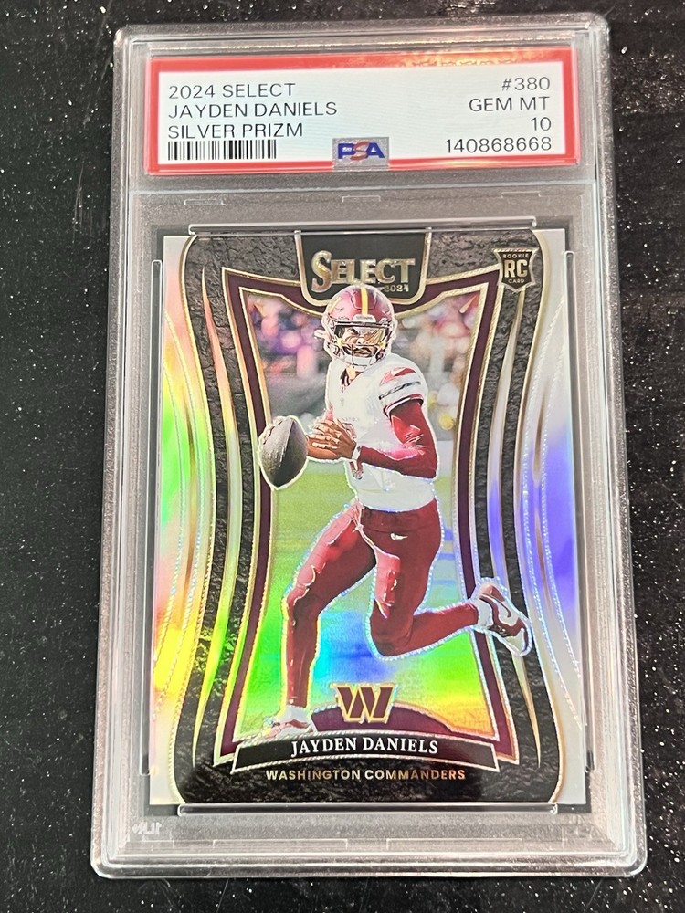 Jayden Daniels 2024 Panini Select Silver Prizm Rookie PSA 10 Suite Level #380