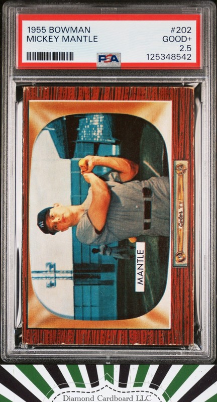 1955 Bowman #202 Mickey Mantle PSA 2.5 [CENTERED]
