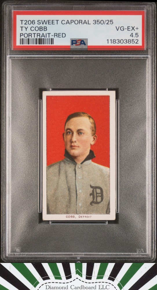 1910 T206 Sweet Caporal 350/25 Ty Cobb Portrait Red PSA 4.5 [MBA SILVER]