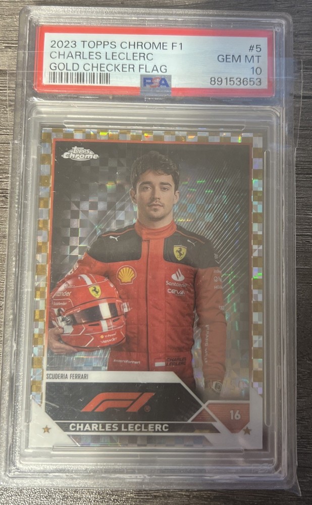 2023 topps chrome f1  Charles leclerc gold checker flag psa 10 /50 #5