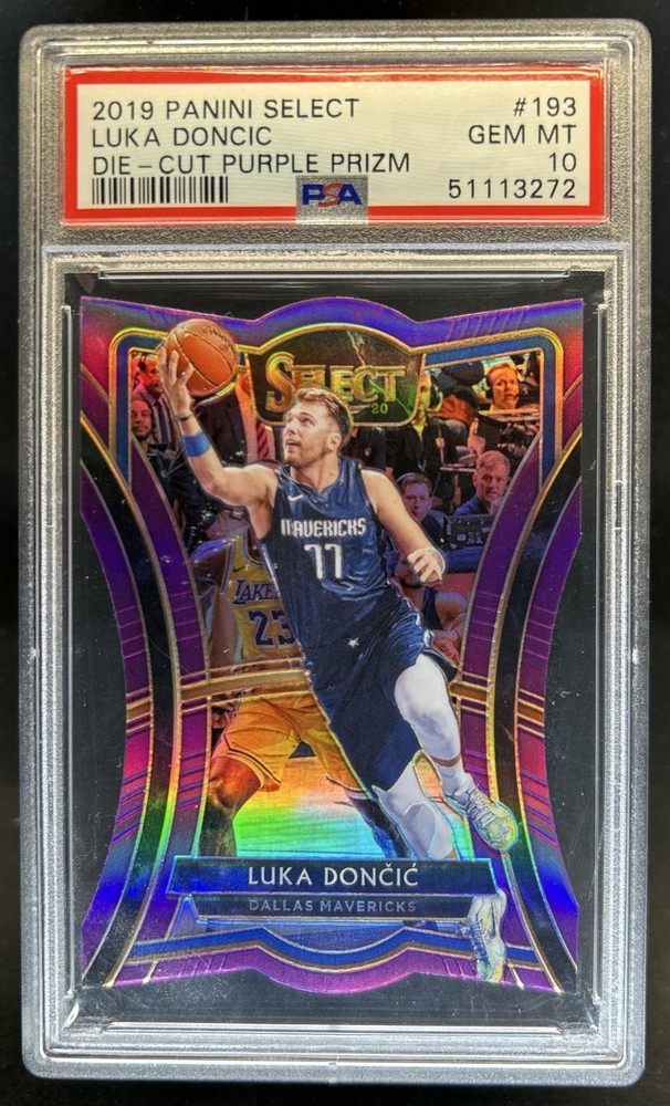 2019-20 Select Luka Doncic Purple Prizm Die Cut Premier Level #/99 PSA 10