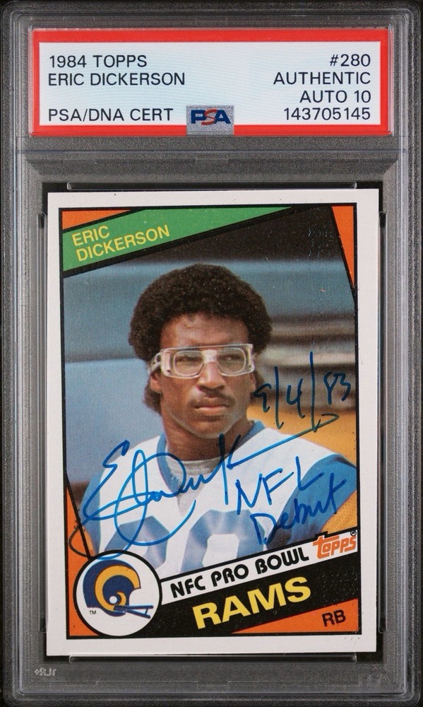 1984 Topps - Eric Dickerson #280 Signed Psa Authentic Auto 10