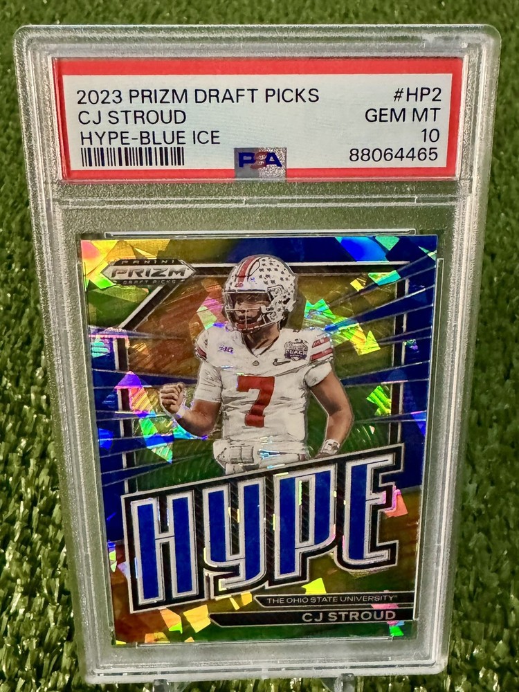 2023 Prizm Draft Picks CJ Stroud Hype Blue Ice /99 #HP2 PSA 10 Gem Mint RC SP