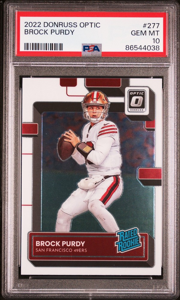 Brock Purdy 2022 Panini Donruss Optic #277 PSA 10 Rated Rookie 49ers