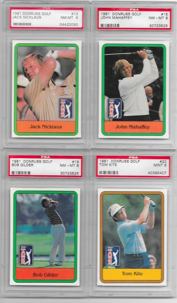 1981 DONRUSS GOLF CARD PSA GRADED PARTIAL SET 40/66 JACK NICKLAUS CARDS NM/MT 8