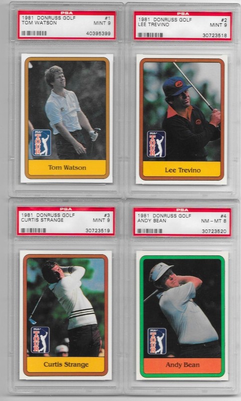 1981 DONRUSS GOLF CARD PSA GRADED PARTIAL SET 40/66 JACK NICKLAUS CARDS NM/MT 8 view 2