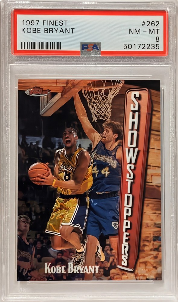 1997 Finest Kobe Bryant  #262 Showstoppers PSA 8 1997-98 LA Lakers
