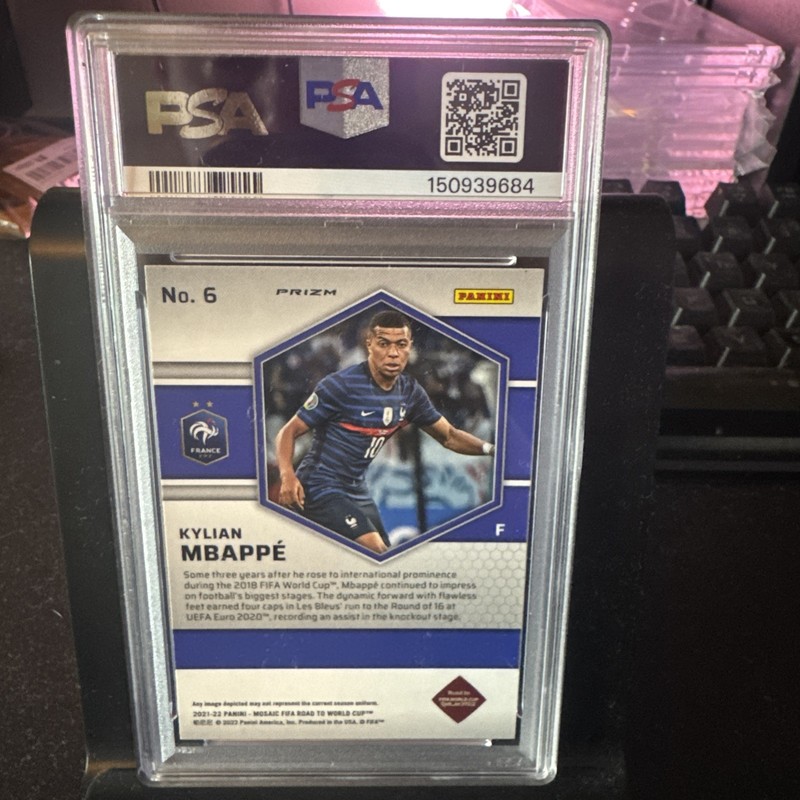 2021-22 Panini Mosaic FIFA Road to World Cup - Kylian Mbappe #6 Fluorescent... view 2