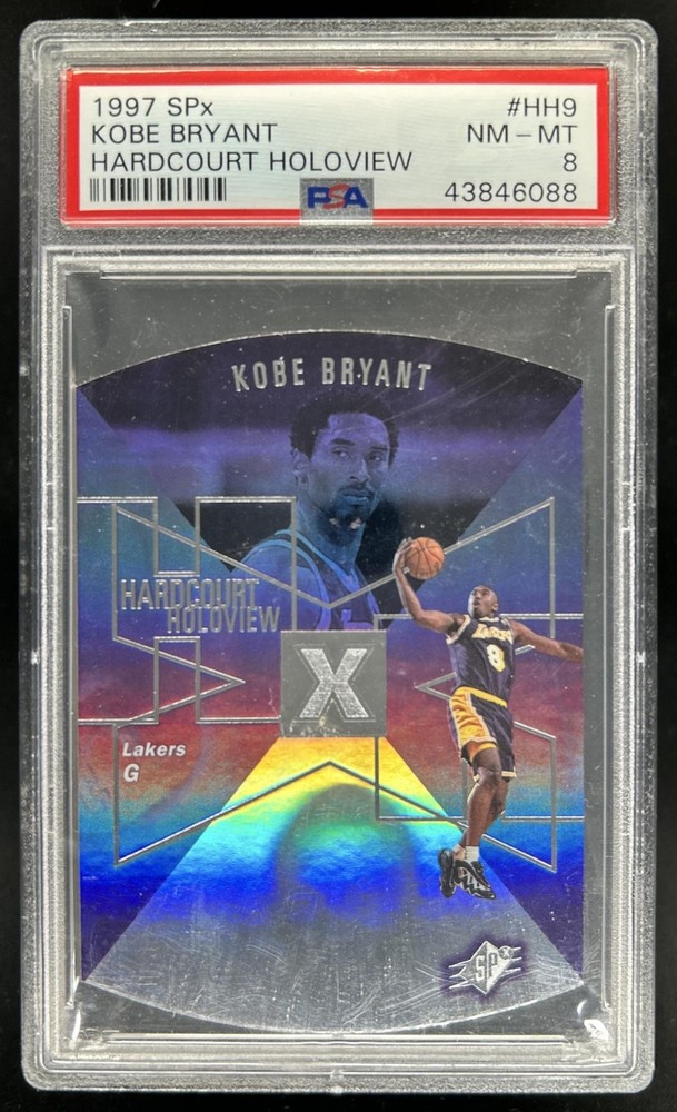 1997-98 SPx Kobe Bryant Hardcourt Holoview #HH9 Lakers PSA 8