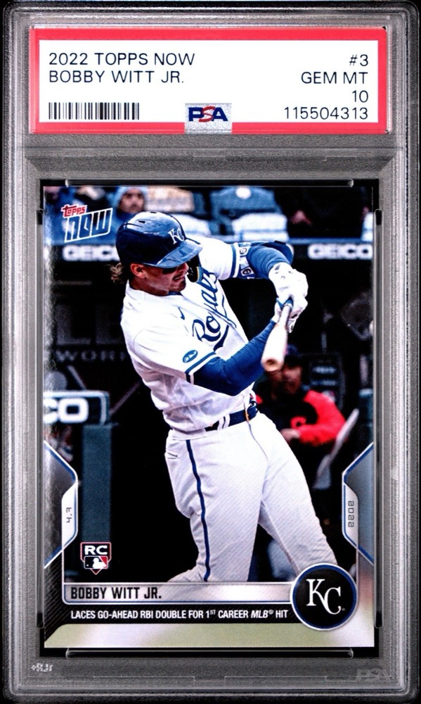 2022 Topps Now Bobby Witt Jr. #3 PSA 10