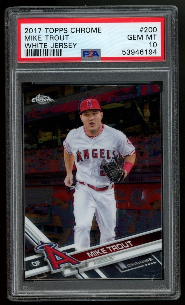 Mike Trout 2017 Topps Chrome #200 White Jersey PSA 10 Angels Gem Mint