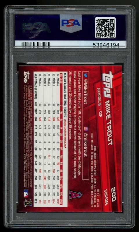 Mike Trout 2017 Topps Chrome #200 White Jersey PSA 10 Angels Gem Mint view 2